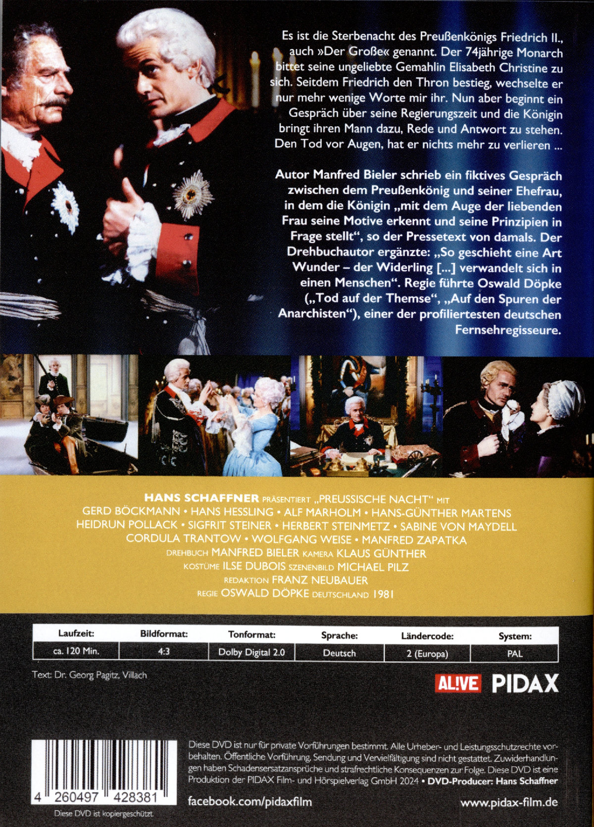 Preußische Nacht / Hochkarätig besetzter Historienfilm über Friedrich den Großen (Pidax Historien-Klassiker)  (DVD)
