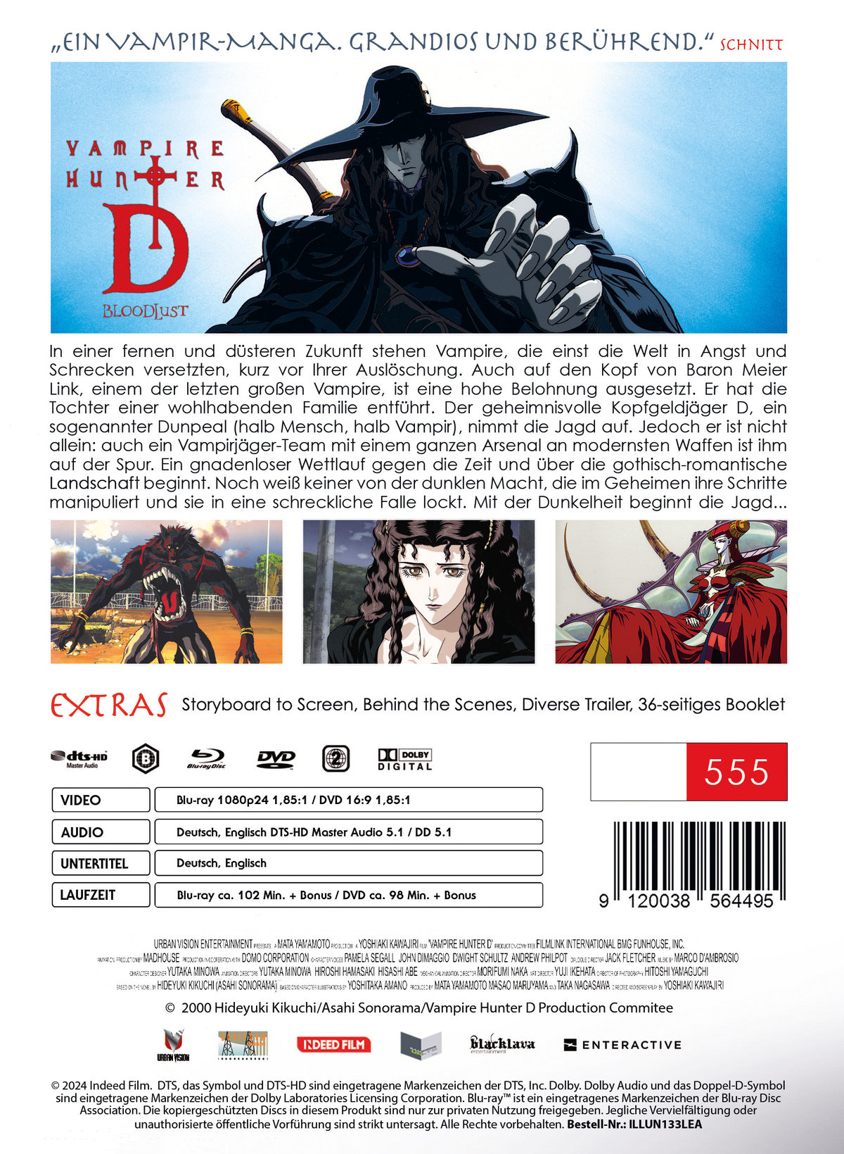 Vampire Hunter D: Bloodlust - Uncut Mediabook Edition  (DVD+blu-ray)