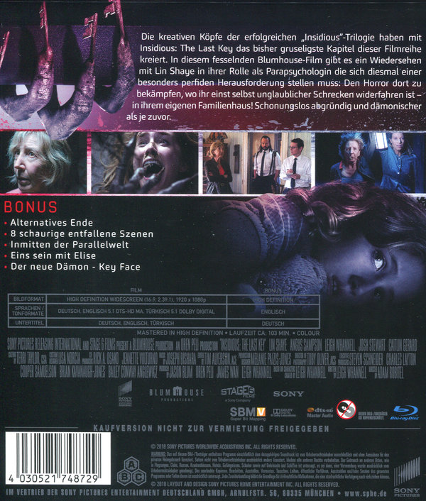 Insidious: The Last Key (blu-ray)