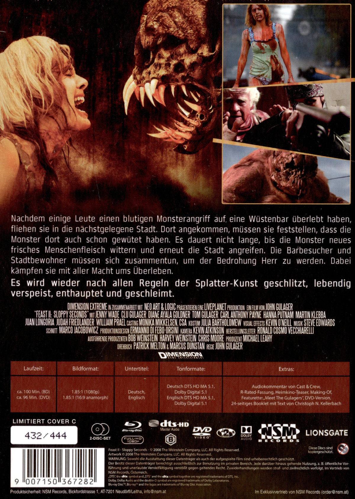 Feast II - Sloppy Seconds - Uncut Mediabook Edition  (DVD+blu-ray) (C)
