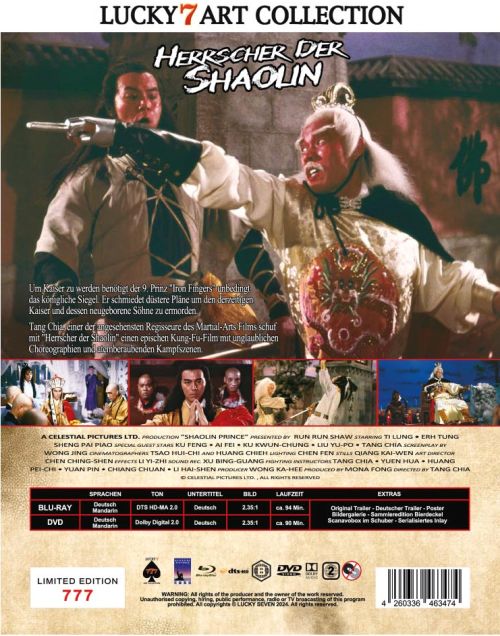 Herrscher der Shaolin - Uncut Edition  (DVD+blu-ray)