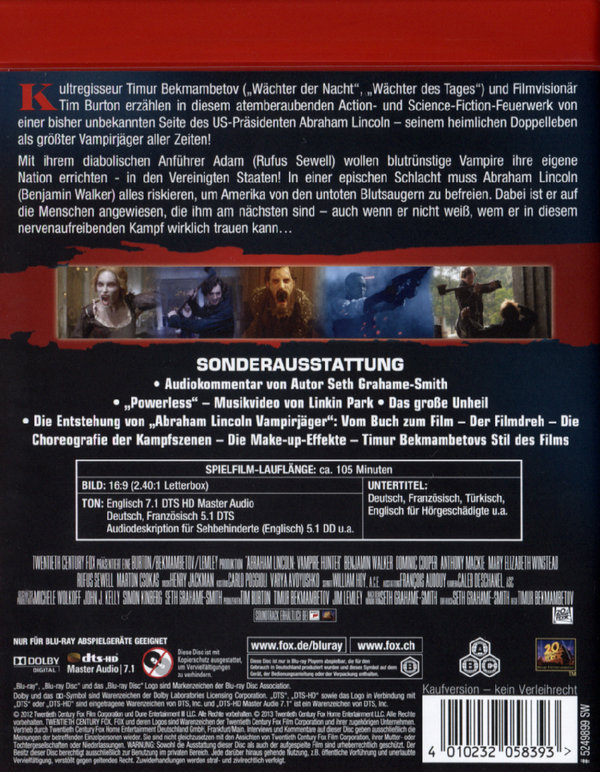 Abraham Lincoln - Vampirjäger (blu-ray)