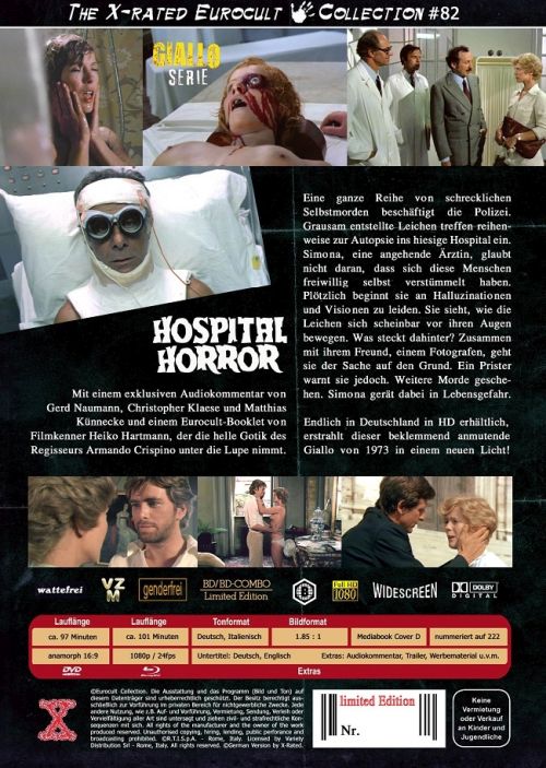 Hospital Horror - Macchie Solari - Autopsie - Uncut Eurocult Mediabook Collection  (DVD+blu-ray) (D)