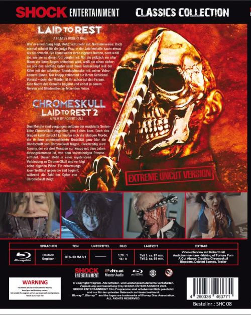 Laid to Rest 1 & 2 Chromeskull - Uncut Edition (blu-ray)