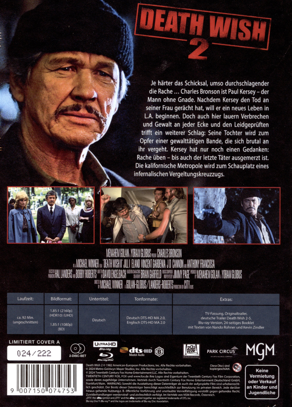 Death Wish 2 - Der Mann ohne Gnade - Uncut Mediabook Edition (4k Ultra HD+blu-ray) (A)