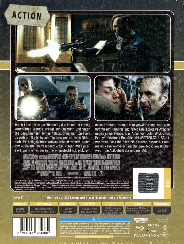 Nobody - Uncut Mediabook Edition  (4K Ultra HD+blu-ray) (C)