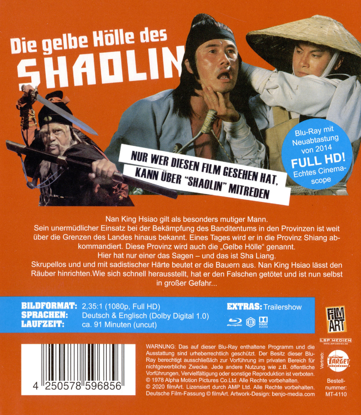 Gelbe Hölle der Shaolin, Die - Uncut Edition (blu-ray)