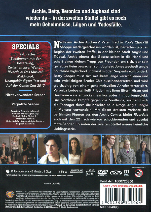 Riverdale - Die komplette 2. Staffel  [4 DVDs]  (DVD)