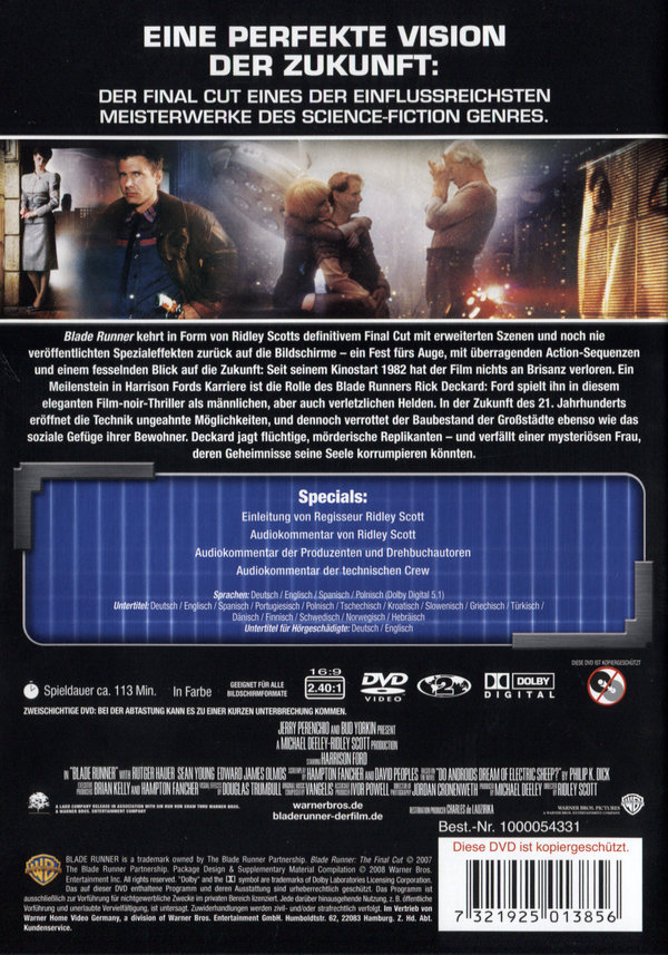 Blade Runner - Final Cut  (DVD)