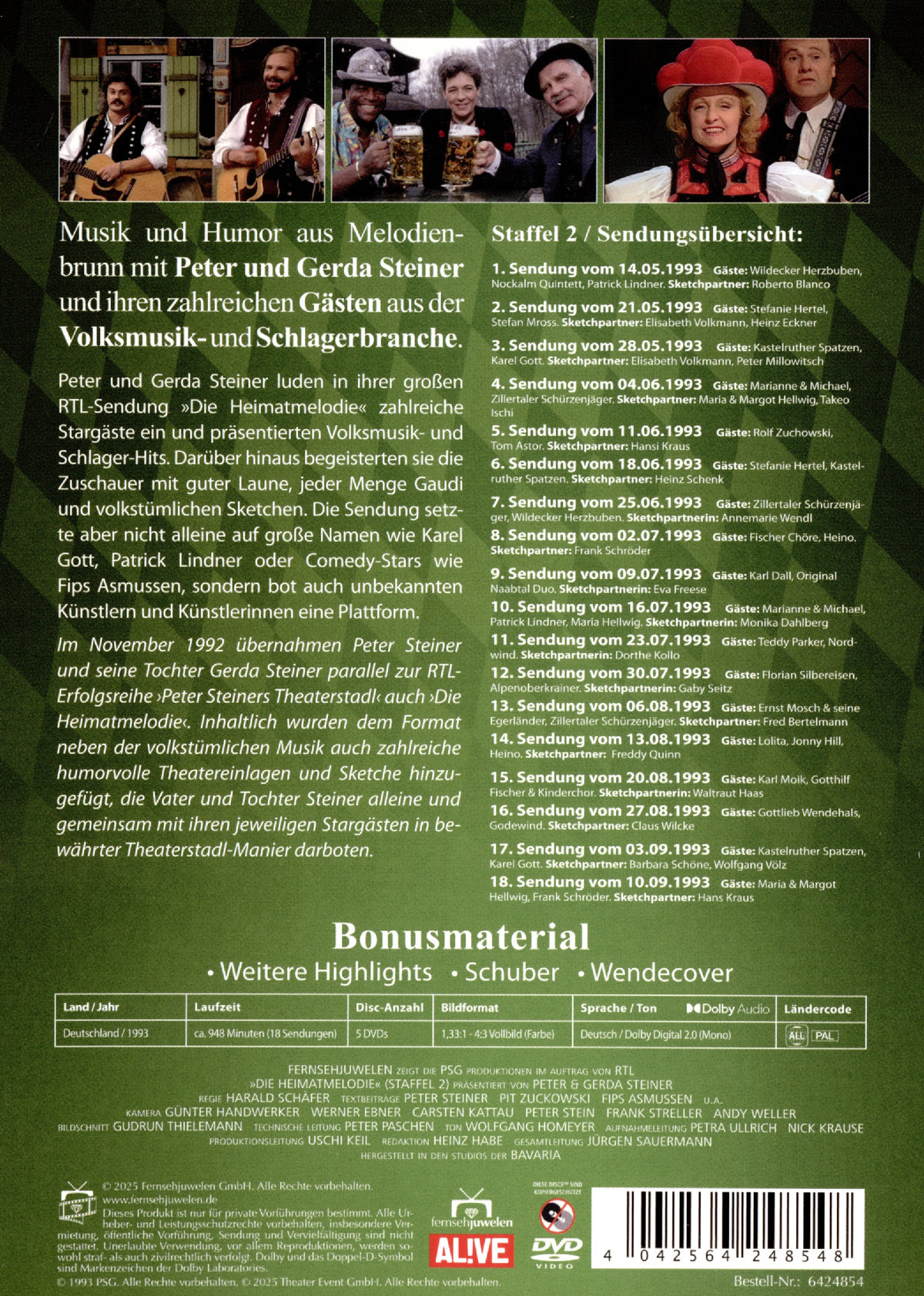Peter und Gerda Steiner präsentieren: Die Heimatmelodie - Staffel 2 (Unterwegs)  [5 DVDs]  (DVD)