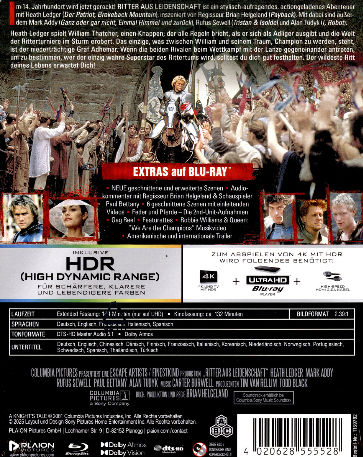 Ritter aus Leidenschaft - Uncut Steelbook Edition  (4K Ultra HD+blu-ray)