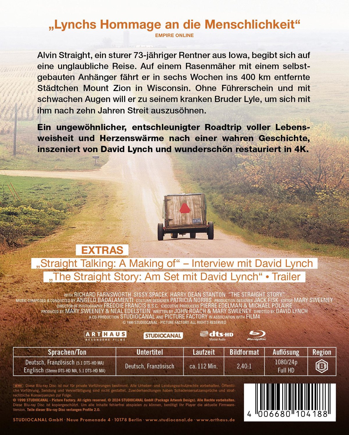 The Straight Story - Eine wahre Geschichte  (Blu-ray Disc)