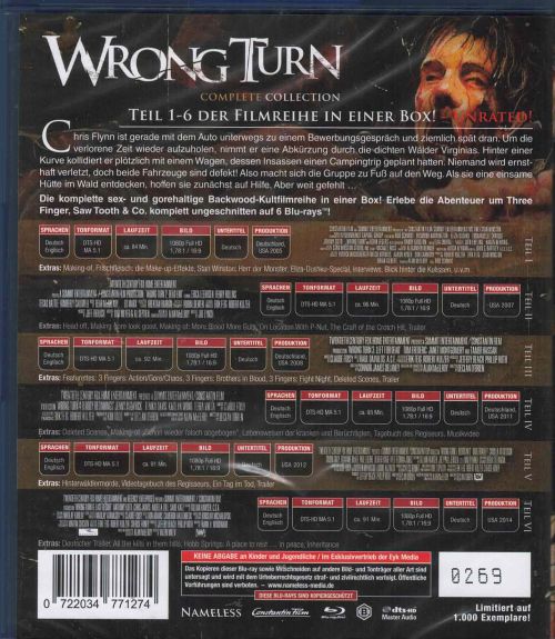 Wrong Turn 1-6 - Uncut Edition (blu-ray)