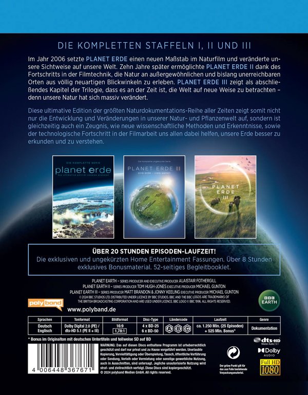 PLANET ERDE - Die komplette Kollektion - Die kompletten Staffeln I, II und III in einer Box  [10 BRs]  (Blu-ray Disc)