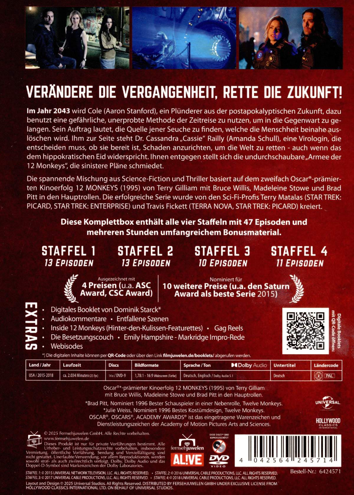 12 Monkeys - Die komplette Serie (Alle 4 Staffeln) (Fernsehjuwelen)  [14 DVDs]  (DVD)