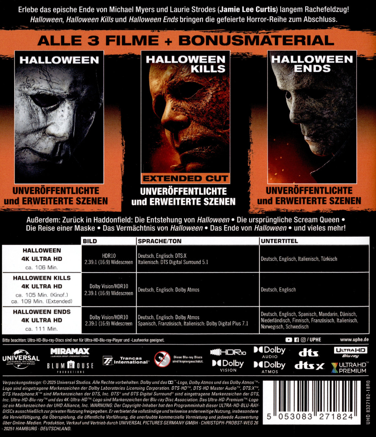Halloween Trilogy  (3 4K Ultra HD)  (Blu-ray 4K Ultra HD)