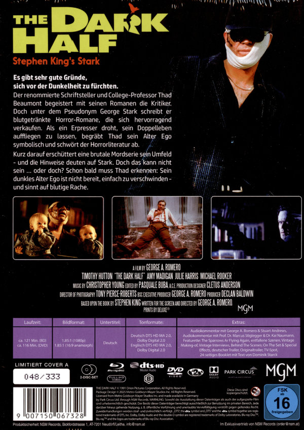 Stark - The Dark Half - Stephen King - Uncut Mediabook Edition (DVD+blu-ray) (A)