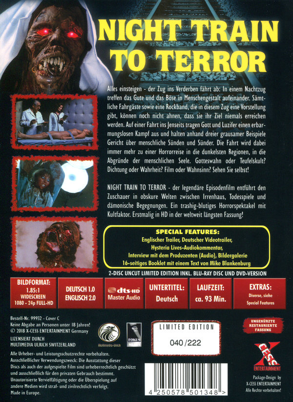 Night Train to Terror - Uncut Mediabook Edition (DVD+blu-ray) (C)