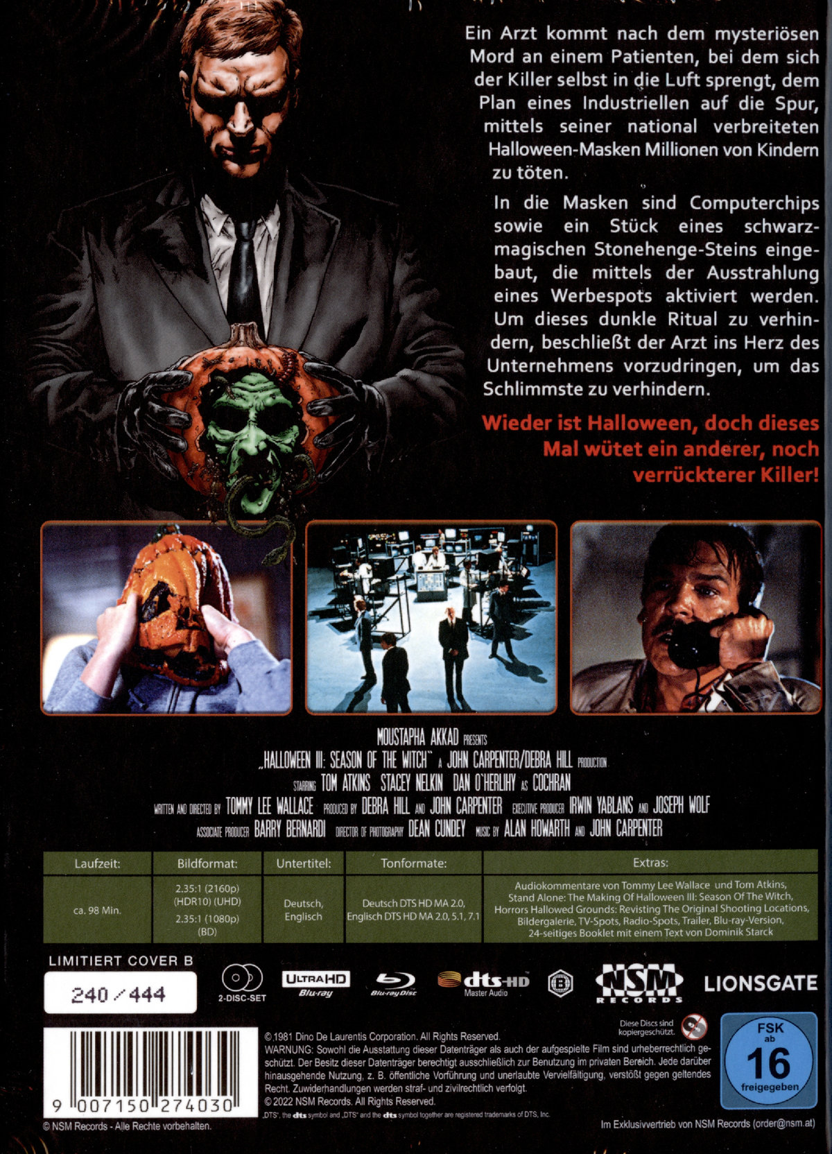 Halloween 3 - Die Nacht der Entscheidung - Uncut Mediabook Edition (4K Ultra HD+blu-ray) (B)