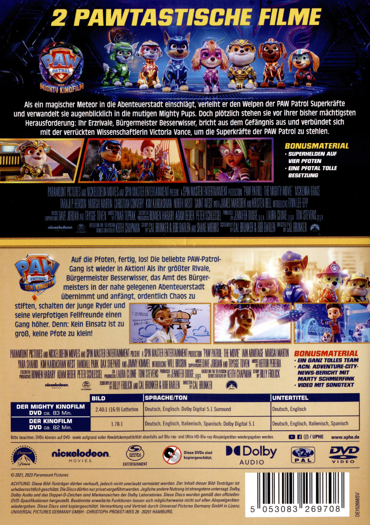 PAW Patrol: Der Mighty Kinofilm & PAW Patrol: Der Kinofilm  [2 DVDs]  (DVD)