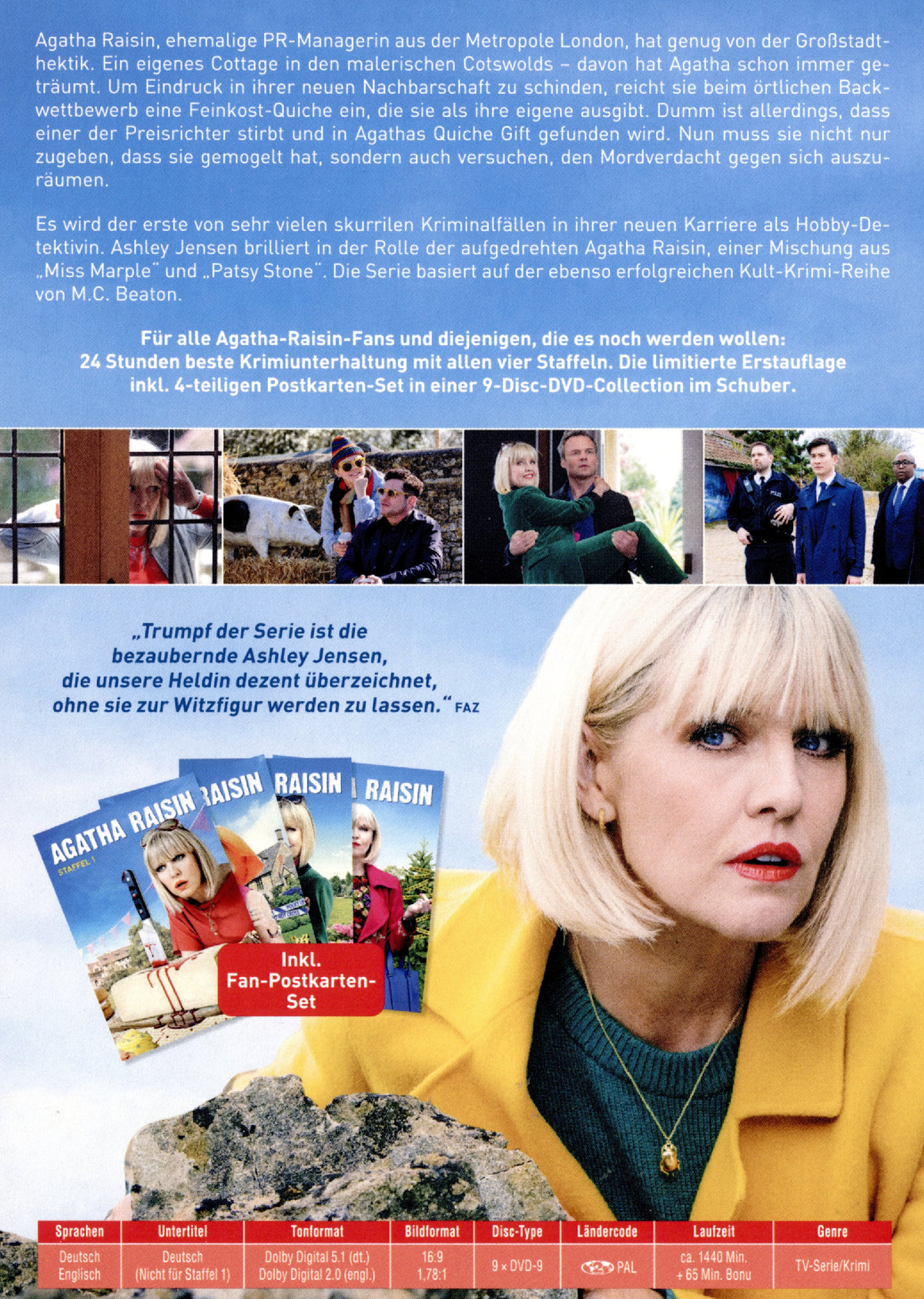 Agatha Raisin - Die große Fanbox mit den Staffeln 1-4 - In limitierter Erstauflage inkl. 4-teiligen-Postkartenset  [9 DVDs]  (DVD)