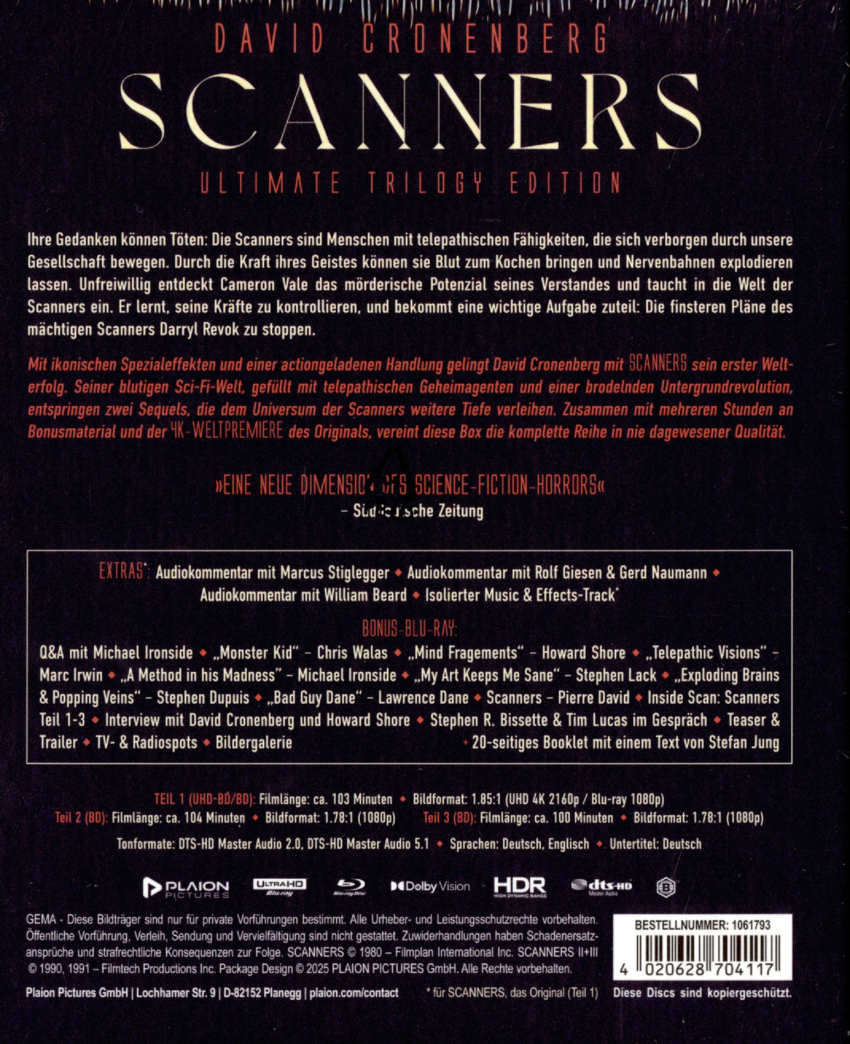 Scanners - Ultimate Trilogy Edition (4K Ultra HD+4 Blu-rays) 