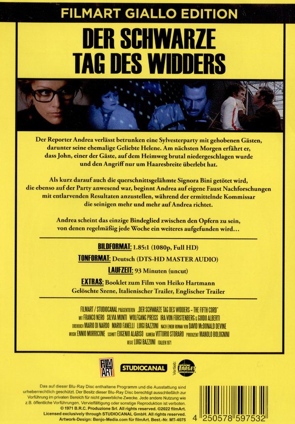 Schwarze Tag des Widders, Der - Uncut Giallo Edition (blu-ray)