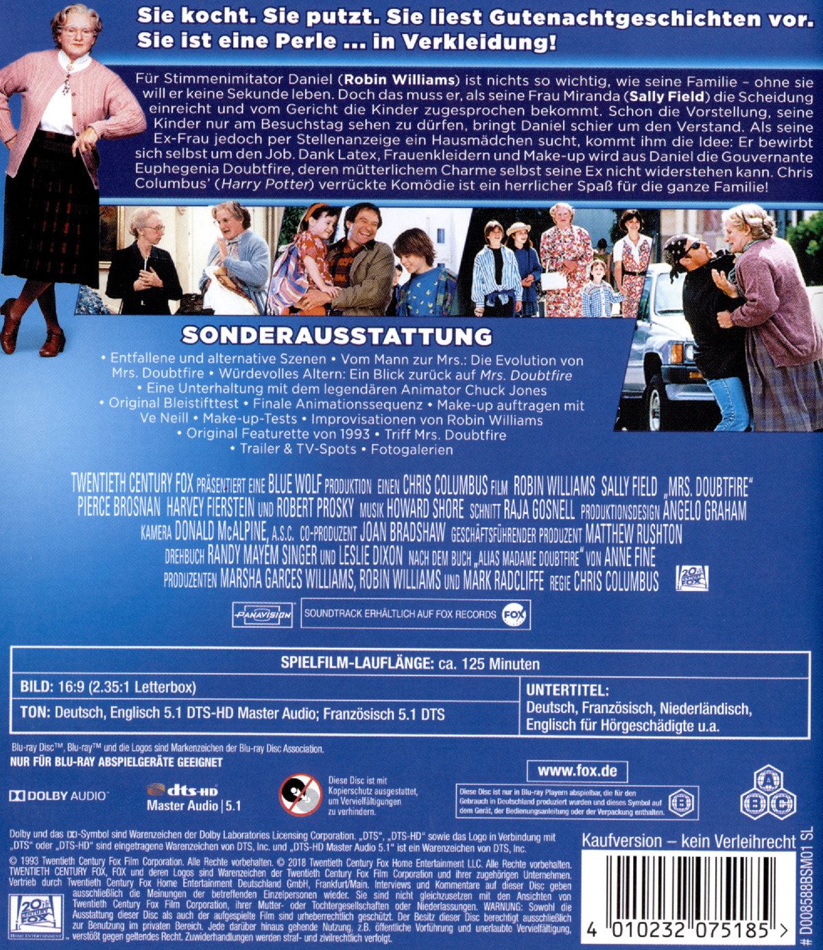 Mrs. Doubtfire - Das stachelige Hausmädchen (blu-ray)