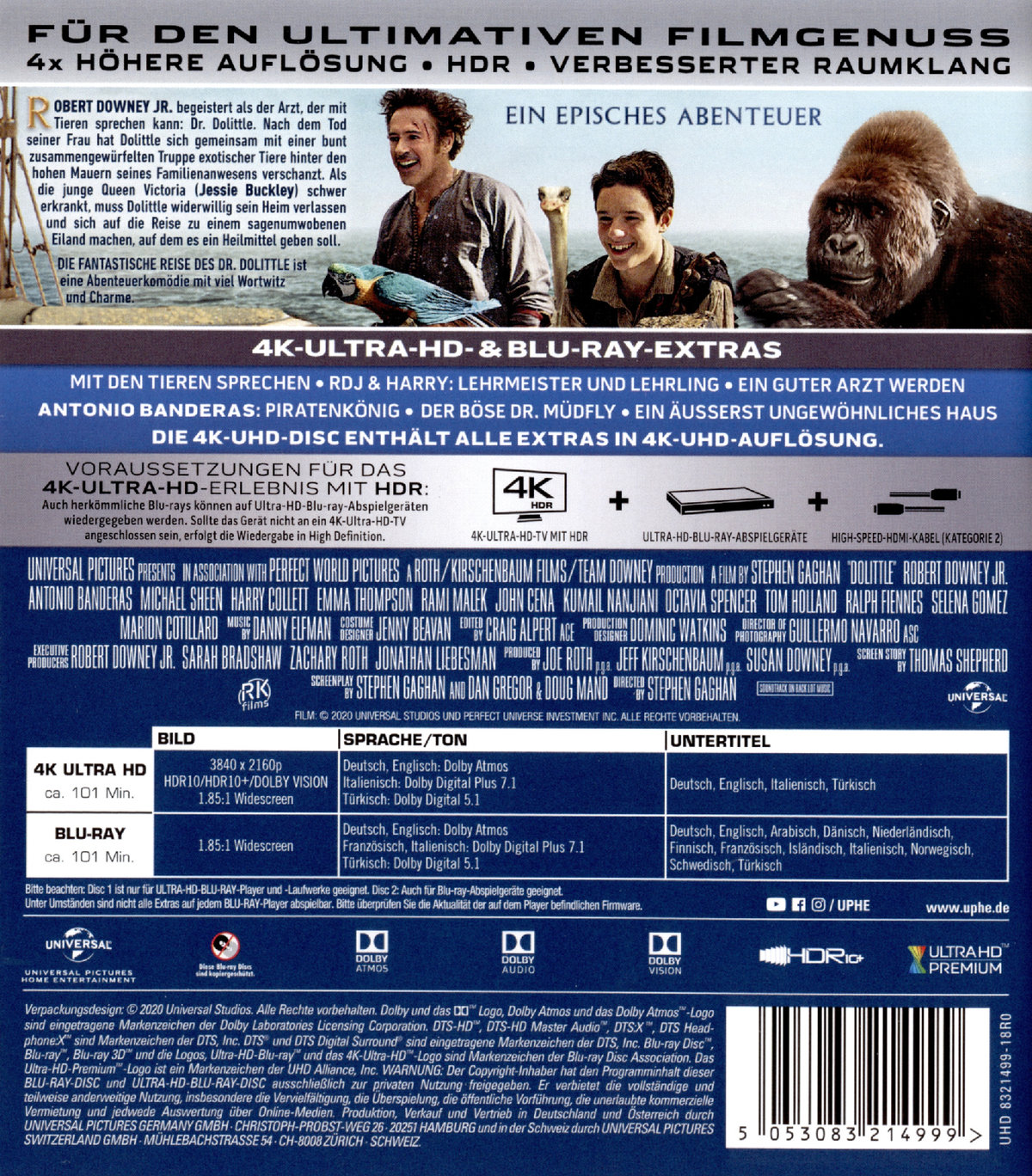 Fantastische Reise des Dr. Dolittle, Die (4K Ultra HD)