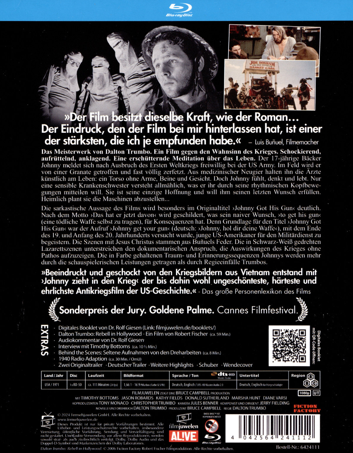 Johnny zieht in den Krieg (Johnny Got His Gun) (Filmjuwelen)  (Blu-ray Disc)