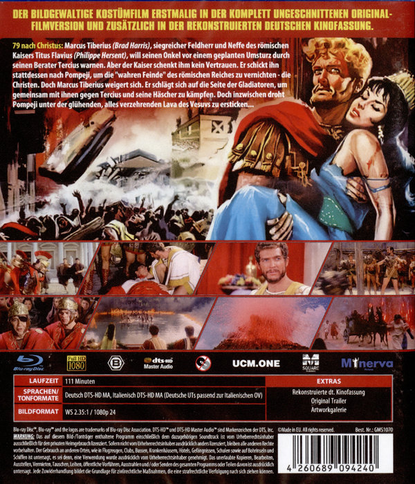 Die letzten Stunden von Pompeji - Extended Kinofassung (in HD neu abgetastet, Original-Extended+Deutsche Kinoversion)  (Blu-ray Disc)