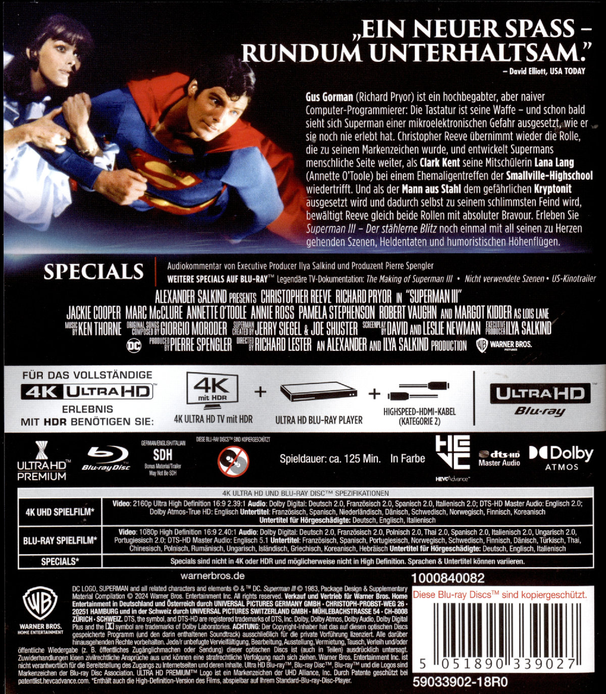 Superman 3: Der stählerne Blitz  (4K Ultra HD) 