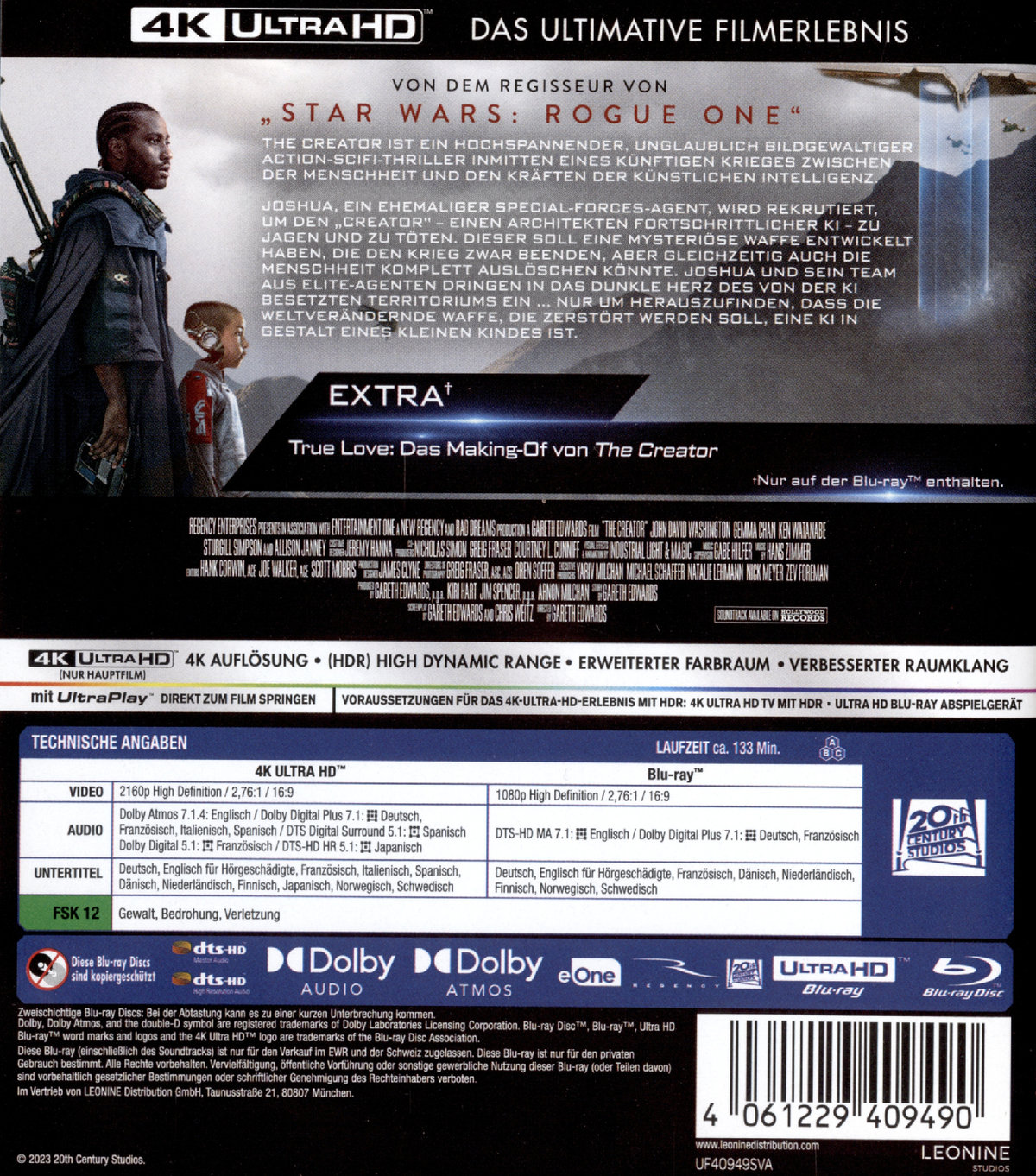 The Creator  (4K Ultra HD) (+ Blu-ray)