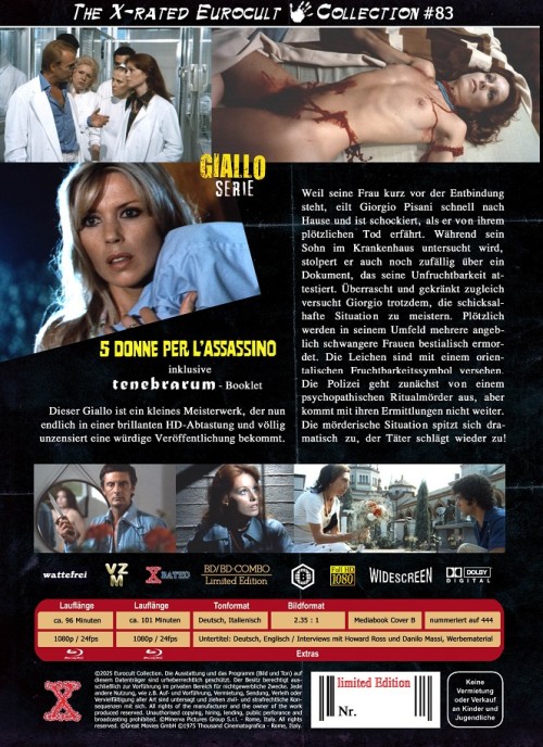 5 Donne per l´Assassino - Day Killer - Uncut Eurocult Mediabook Collection  (DVD+blu-ray) (B)