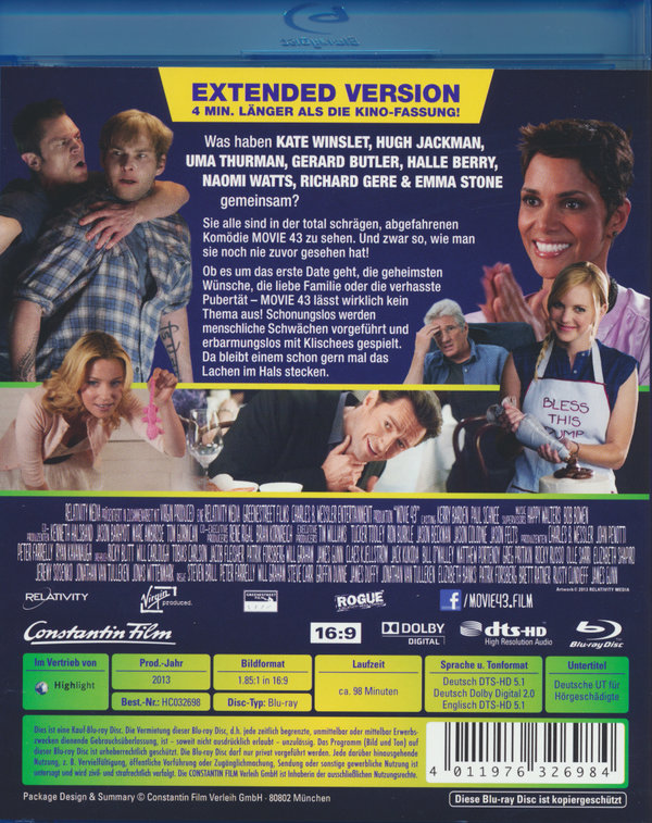 Movie 43 - Extended Version (blu-ray)