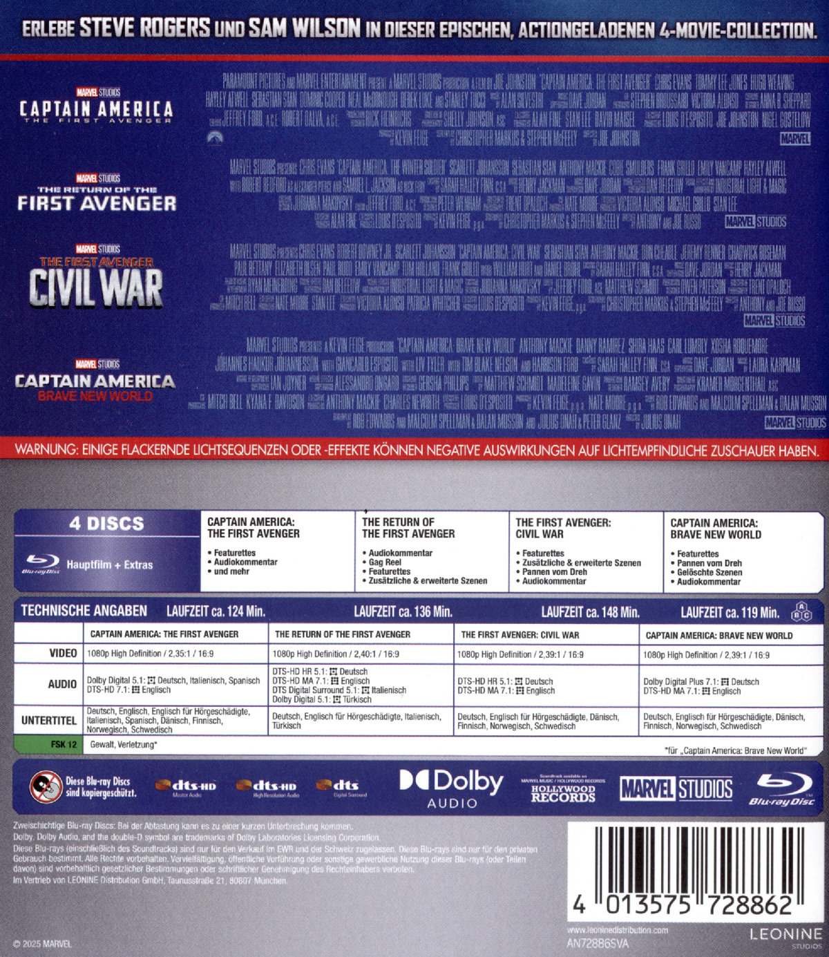 Captain America - 4-Movie-Collection  [4 BRs]  (Blu-ray Disc)