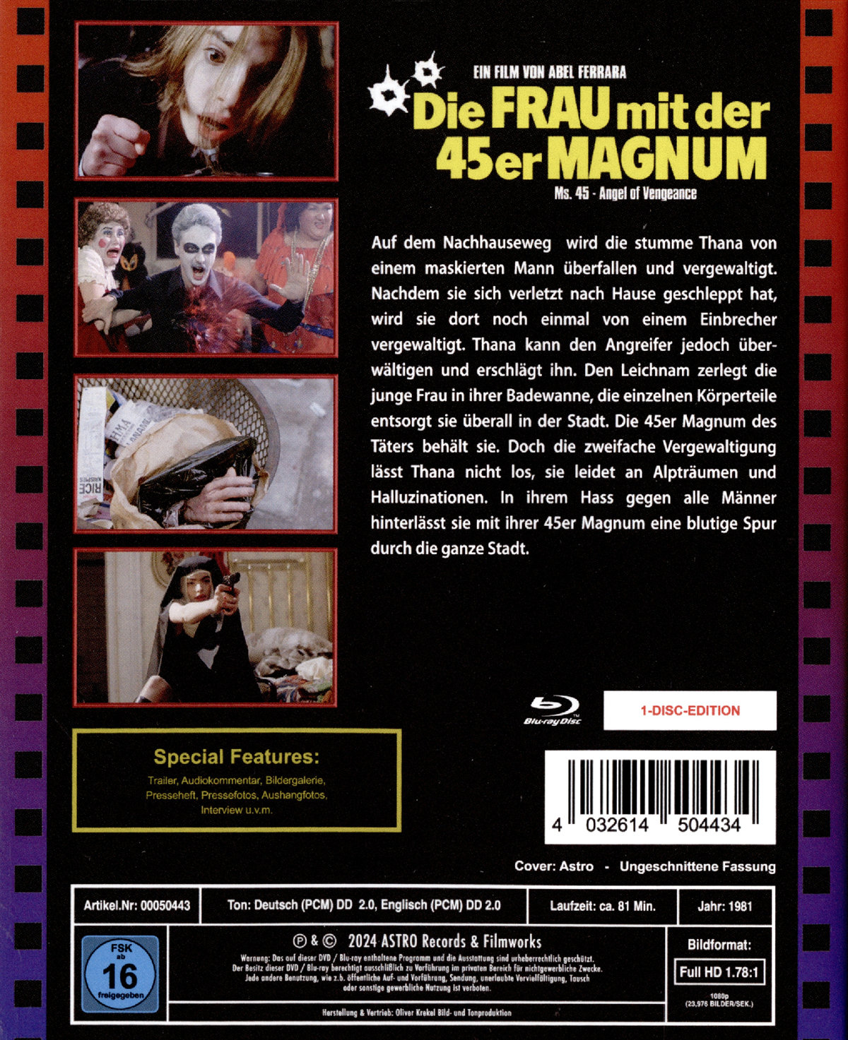 Die Frau mit der 45er Magnum - Astro Design   (Blu-ray Disc)