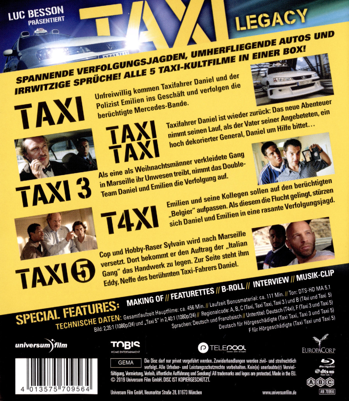 Taxi Legacy - 5-Movie Collection (blu-ray)