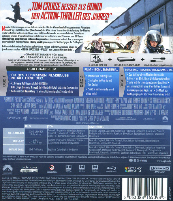 Mission: Impossible 6 - Fallout (4K Ultra HD)