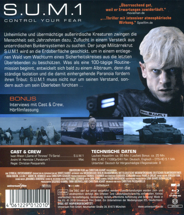 S.U.M. 1 - Control Your Fear (blu-ray)