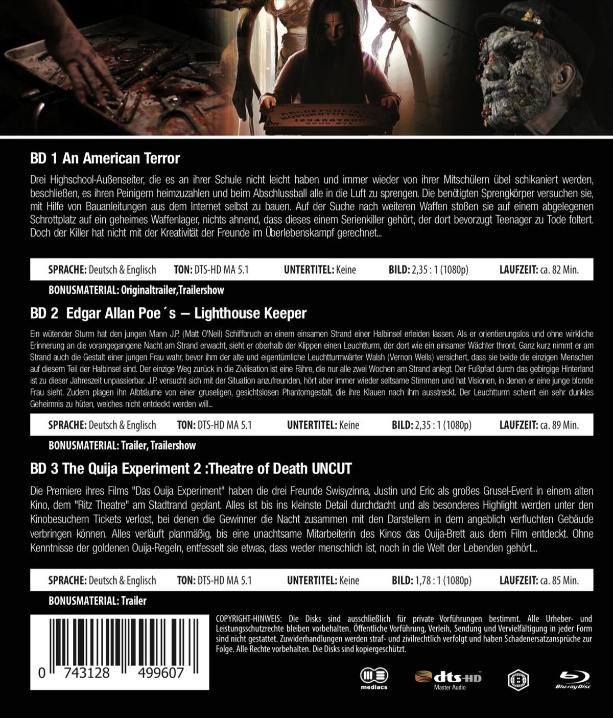 HORROR BLU-RAY BUNDLE NR. 6  [3 BRs]  (Blu-ray Disc)