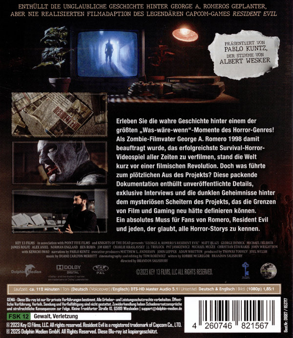 George A. Romero's Resident Evil - A Documentary  (Blu-ray Disc)
