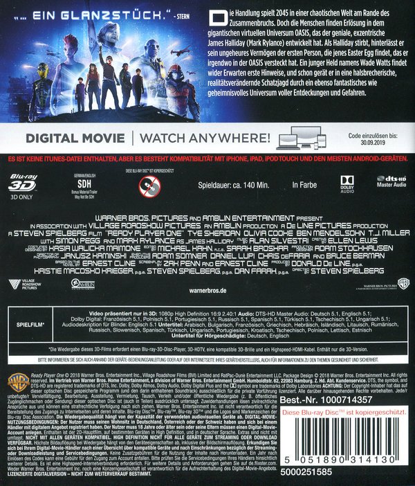 Ready Player One (3D blu-ray)