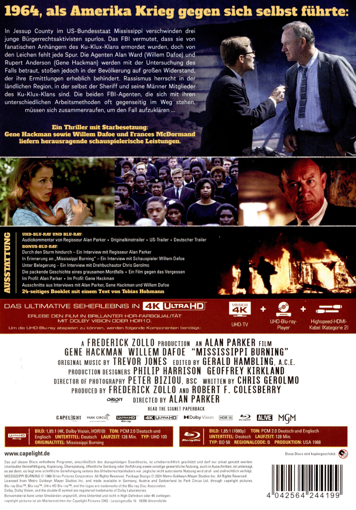 Mississippi Burning - Die Wurzel des Hasses - Uncut Mediabook Edition  (4K Ultra HD+blu-ray)