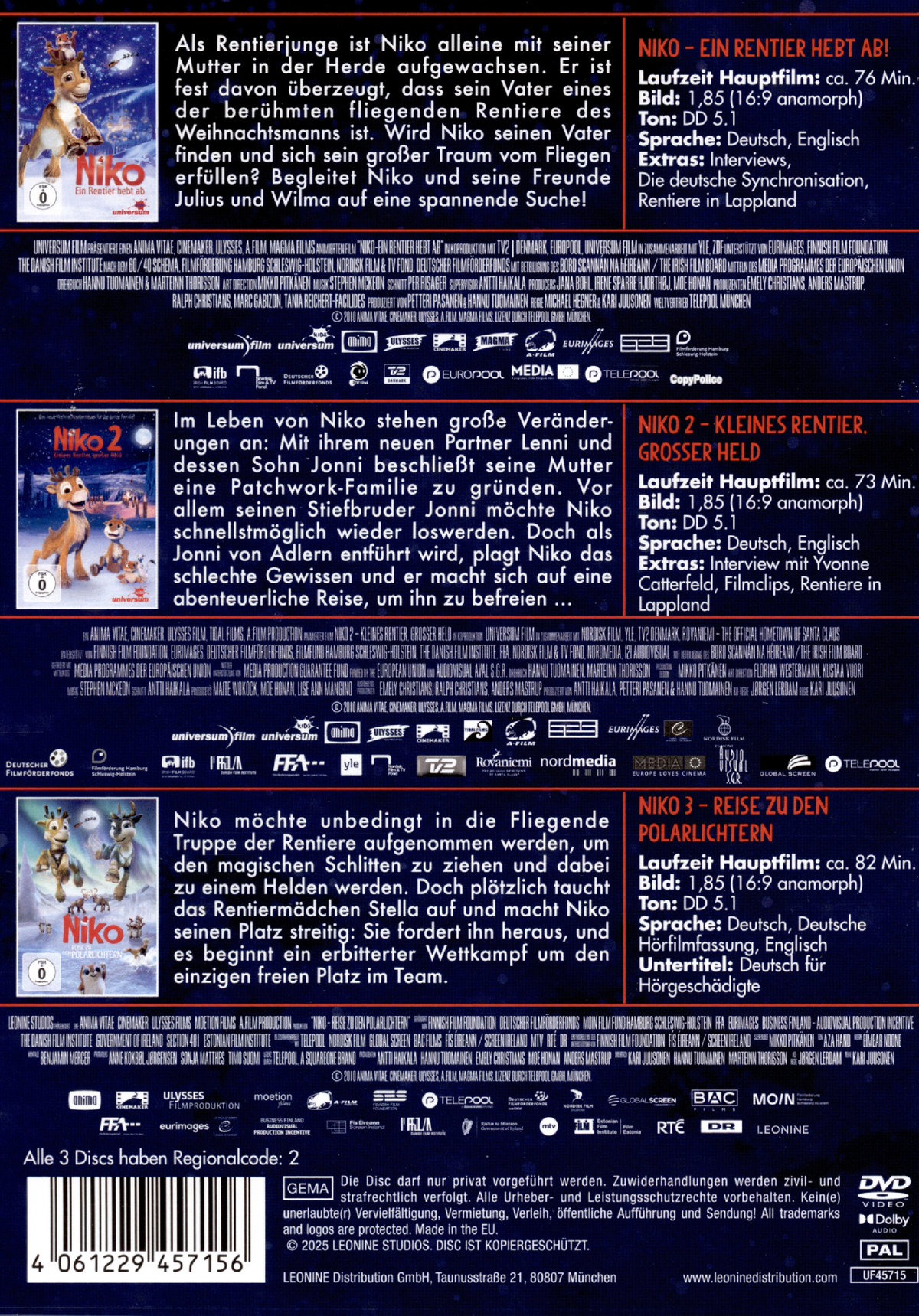 Niko 1-3  [3 DVDs]  (DVD)