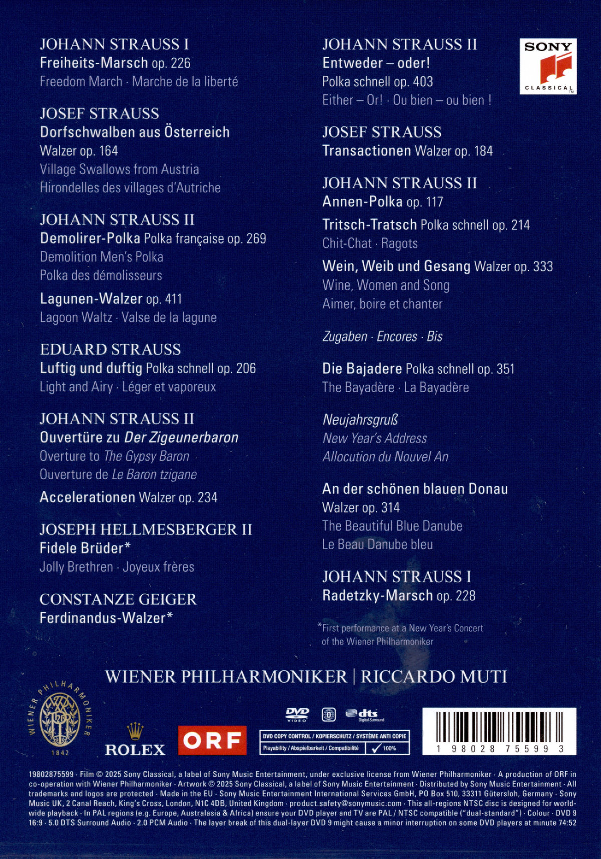 Neujahrskonzert 2025 - Wiener Philharmoniker  (DVD)
