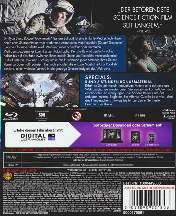 Gravity (blu-ray)