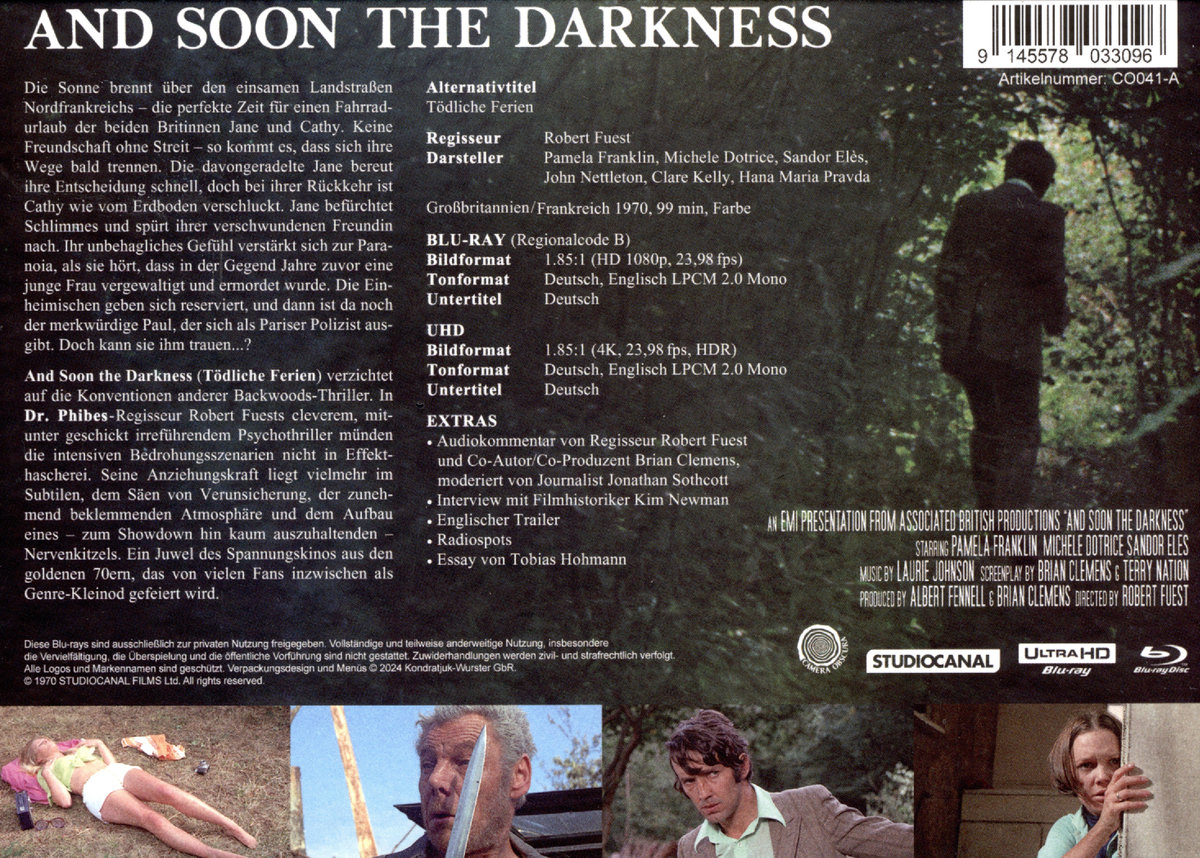 And Soon the Darkness - Tödliche Ferien - Uncut Mediabook Edition  (4K Ultra HD+blu-ray) (A)