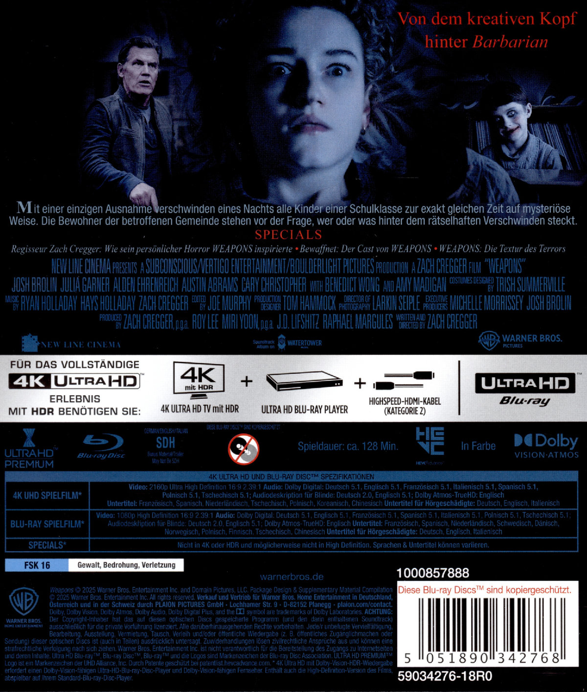 Weapons - Die Stunde des Verschwindens (4K Ultra HD+Blu-ray)