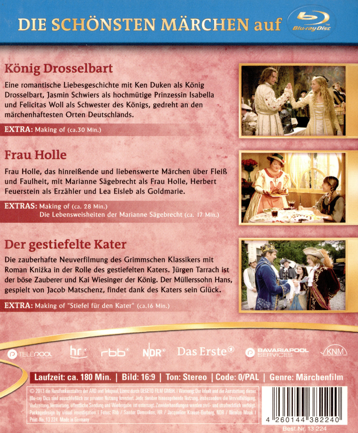 6 auf einen Streich - Märchen-Box Vol. 1: König Drosselbart / Frau Holle / Der gestiefelte Kater  [3 BRs]  (Blu-ray Disc)